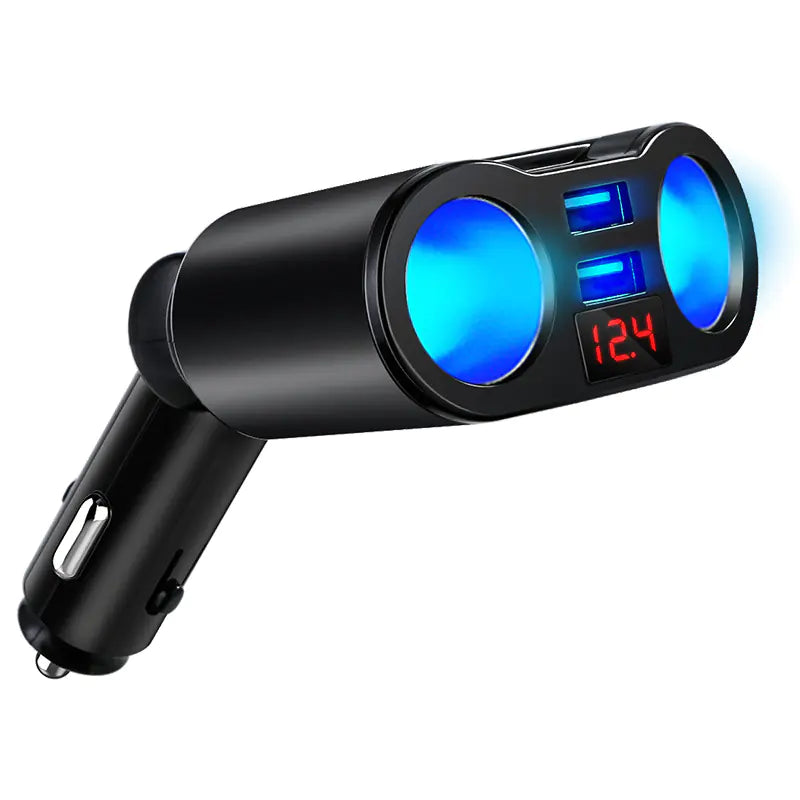 Fast Charging Car Charger with Dual Cigarette Lighter Port