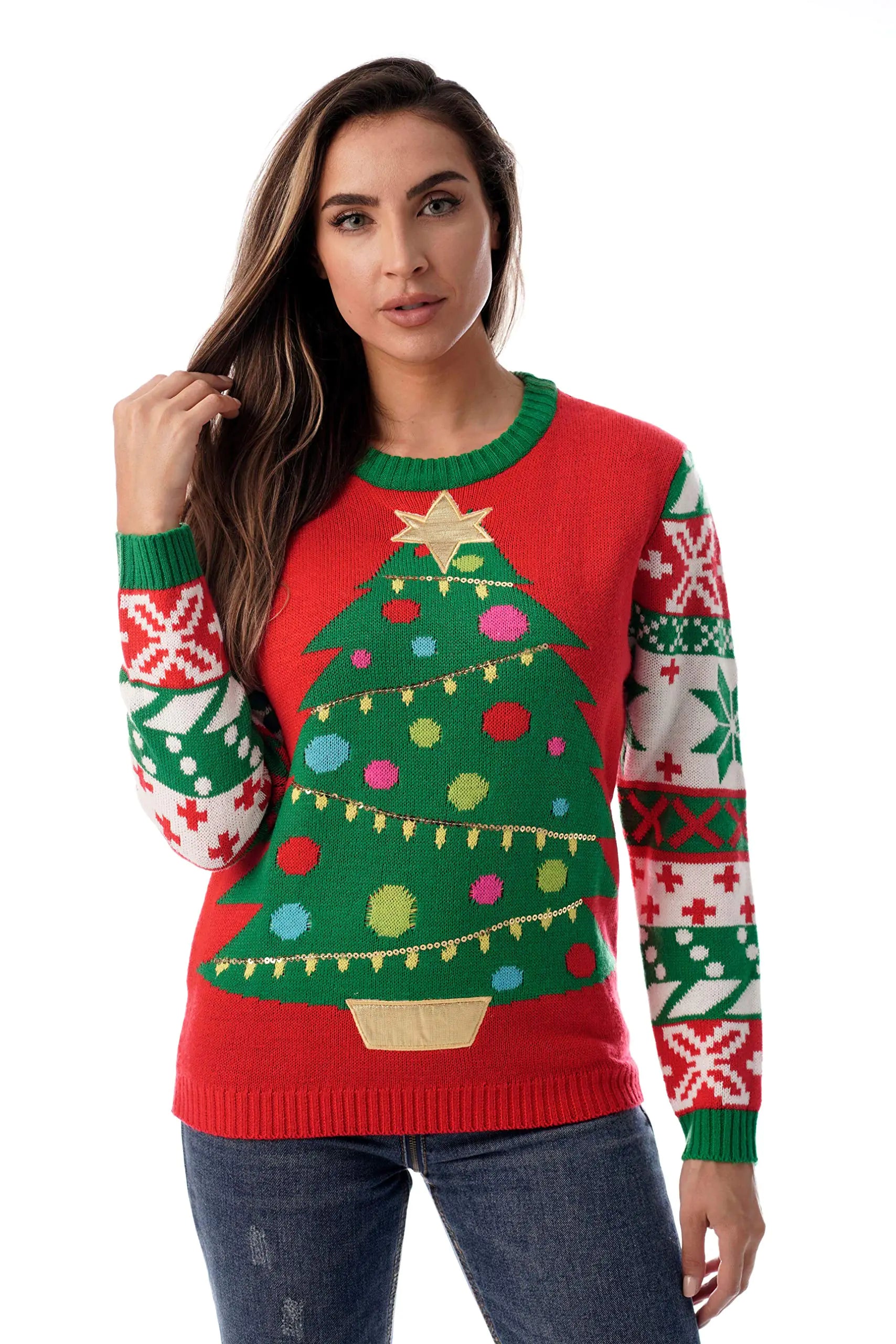#followme Womens Ugly Christmas Sweater - Sweaters for Women 6773-211-XL