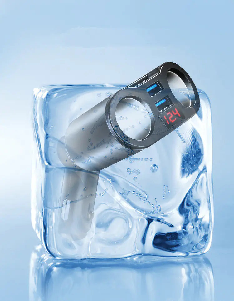 Fast Charging Car Charger with Dual Cigarette Lighter Port